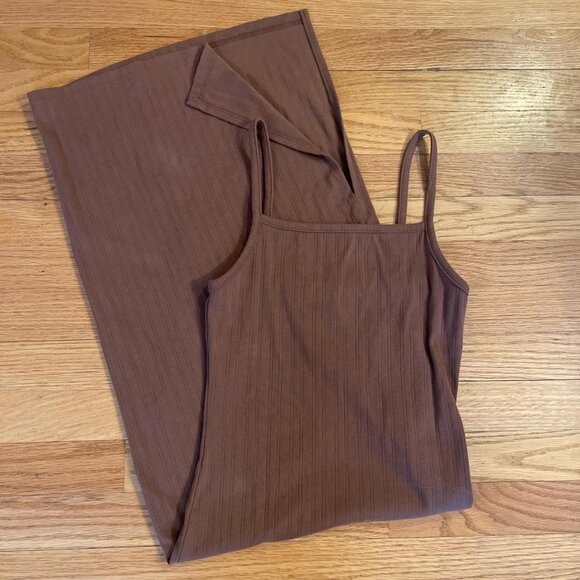 Brown Maxi Dress with Slit - Picture 2 of 5
